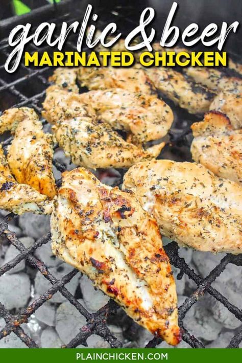 Beer Marinated Chicken, Good Green Bean Recipe, Delicious Green Beans, Marinated Chicken Recipes, Italian Seasonings, Beer Chicken, Asparagus And Mushrooms, Plain Chicken, Green Bean Recipes