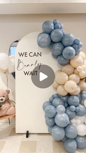 Handmade Host - East Coast Bespoke Events & Gifts on Instagram: "We can bearly wait backdrop + balloon garland 🧸🎈" Bearly Wait Backdrop, We Can Bearly Wait Backdrop, Backdrop Balloon Garland, Backdrop Balloon, We Can Bearly Wait, Bearly Wait, Event Rentals, Event Rental, Balloon Garland