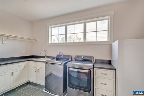 windows above washer/dryer Washer Dryer With Window Above, Washer And Dryer In Front Of Window, Window Over Washer And Dryer, Washer Dryer Under Window, Laundry Room Ideas With Window Above Washer And Dryer, Laundry Room With Window Above Washer, Landry Room, Laundry Room Renovation, Laundry Closet