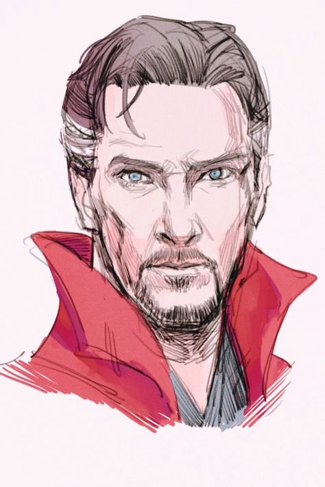 How To Draw Doctor Strange, Dr Strange Sketch, Ironstrange Headcanons, Dr Strange Drawing, Doctor Strange Sketch, Doctor Strange Drawing, Alexander Dumas, Doctor Strange Art, Marvel Art Drawings