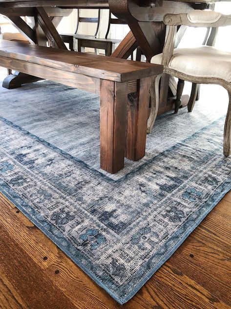 Light blue area rug