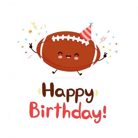 American Football Birthday, Happy Birthday Football, American Football Ball, Happy Doodles, Birthday Instagram, Happy Birthday Art, Football Images, Football Ball, Football Birthday