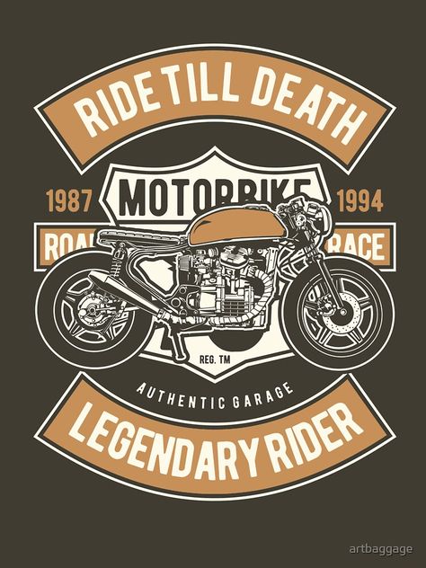 "Motorbike Legendary Rider Biker T-shirt" T-shirt by artbaggage | Redbubble