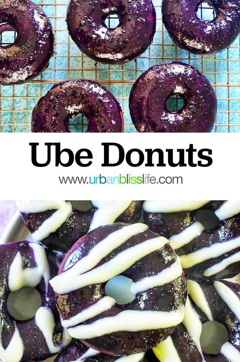 Ube Doughnut Recipe, Ube Glaze, Ube Donut Recipe, Ube Donut, Cake Mix Doughnuts, Ube Cupcakes, Homemade Donut, Easy Filipino Recipes, Donuts Recipes