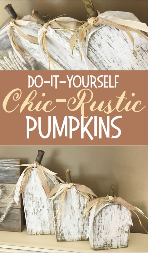 Diy Wood Pumpkins, Using Scrap Wood, Fall Wood Crafts, Easy Diy Decor, Rustic Pumpkin, Easy Fall Crafts, Adornos Halloween, Cute Autumn, Wooden Pumpkins