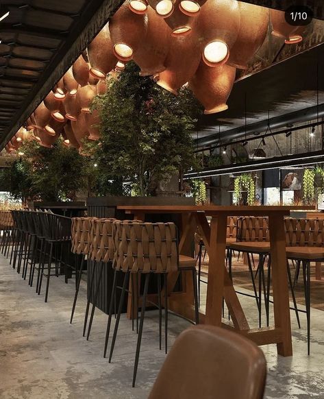 Earthy Restaurant Design, Cozy Chandelier, Filipino Interior Design, Roof Top Cafe, Indian Cafe, Mexican Restaurant Design, Bistro Interior, Bali Restaurant, Bistro Design