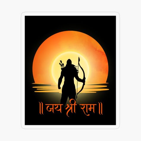 Promote | Redbubble Background Sticker, Shree Ram, Bow And Arrow, Black Background, Black Backgrounds, Decorate Laptops, Ram, Kiss Cut, Vinyl Decal Stickers