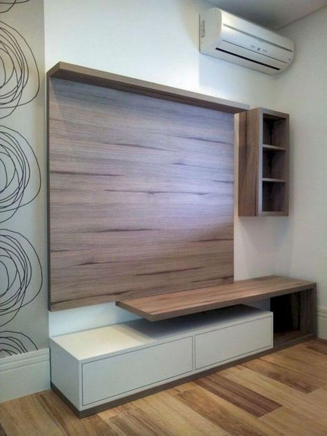 Laminate Flooring On Walls, Tv Stand Modern Design, Flooring On Walls, Tv Wall Panel, Modern Tv Wall Units, Tv Stand Designs, Tv Unit Interior Design, Modern Tv Wall, Modern Tv Units