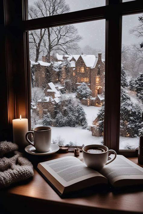 Coffee ☕ & Rain 🌧 | have a wonderful Tuesday 🤎❄️✨️ | Facebook Coffee And Tea Aesthetic, Winter Rain Aesthetic, Winter City Aesthetic, Winter Scenery Christmas, Tea Time Aesthetic, January Vibes, January Aesthetic, Seasons Aesthetic, January Mood