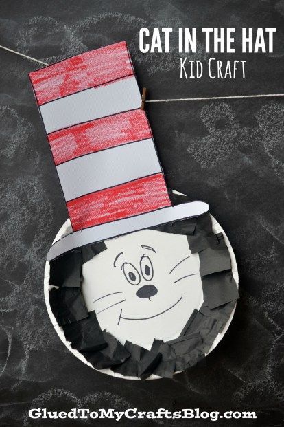 Paper Plate Dr Seuss Cat In The Hat {Kid Craft} Cat In The Hat Paper Plate Craft, Dr Suess Ideas For School, Cat And The Hat Crafts For Preschoolers, Cat And The Hat Crafts, Paper Plate Cat, Cat In The Hat Craft, Dr. Suess, Ladybug Christmas, Dr Seuss Preschool Activities