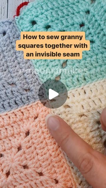 Joining Crochet Squares, Joining Granny Squares, Crochet Bloggers, Yarn Basket, Invisible Stitch, Crochet Hack, Mattress Stitch, Always Forever, Crochet For Beginners Blanket