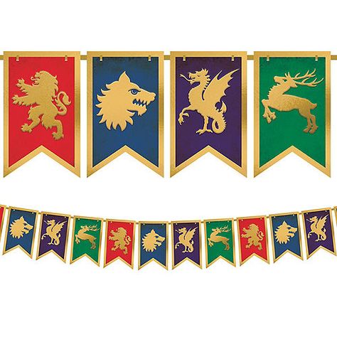 Medieval, Renaissance Theme | Party City Castle Classroom, Camp Decorations, Medieval Feast, Medieval Banner, Olympic Theme Party, Knight Birthday Party, Medieval Banquet, Castle Crafts, Castle Christmas