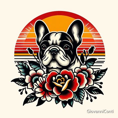 Traditional Rottweiler Tattoo, Traditional French Bulldog Tattoo, American Bulldog Tattoo, Bulldog Tattoo Design, Pet Portrait Tattoos, Boxer Dog Tattoo, Rottweiler Tattoo, French Bulldog Tattoo, Bear Tattoo Designs