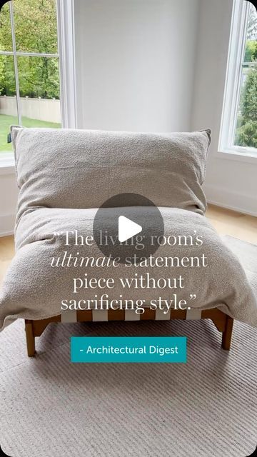 Lovesac – Designed For Life Furniture Co. on Instagram: "Extra! Extra! Read all about it 🗞️✨ See what all our publisher friends have to say about our new PillowSac Accent Chair! 👀 @archdigest @usweekly @cosmopolitan @cnnunderscored 

Featuring: PillowSac in Cloud Bouclé, Accent Chair Frame with tan straps + brass hardware" Lovesac Chair, Brass Hardware, Architectural Digest, Statement Pieces, Accent Chairs, This Is Us, Living Room, Architecture, Furniture