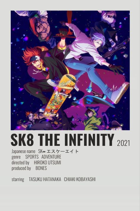 Sk8 the Infinity Mininalist Poster! I didn’t like the first one I made so I made another one AGAIN, but I didn’t wanna take the first one down since it already had saves. Anyways...enjoy :) Poster Manga, Film Posters Minimalist, Sk8 The Infinity, Poster Anime, Anime Printables, Anime Watch, Anime Titles, Anime Decor, Anime Cover Photo