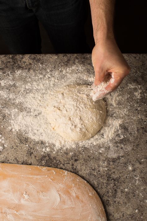 relax. Use the existing flour on the board to keep your King Arthur Pizza Dough Recipe, Pizza Oven Backyard, Pizza Oven Recipes, Four A Pizza, Best Pizza Dough, Artisan Pizza, Homemade Pizza Dough, Vegetarian Pizza, Perfect Pizza