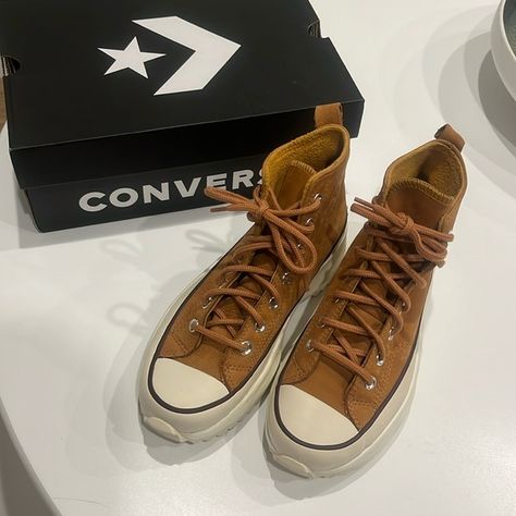 Converse - Pink Clay/Pale Amethyst/Egret Run Star Hike Hi Converse Pink, Run Star Hike, Pink Clay, Converse Shoes, Smooth Leather, Soft Leather, Converse, Amethyst, Hiking