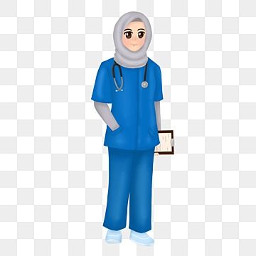 Nurse Hijab, Job Cartoon, Stethoscope Clipart, Hijab Clipart, Women Islam, Engineer Cartoon, Cartoon Nurse, Health Illustration, Female Nurse