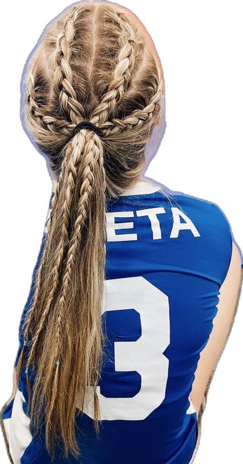 Cute Volleyball Hairstyles Easy, Volleyball Braids, Volleyball Style, Beyonce Hairstyles, Tennis Hairstyles, Funky Braids, Adorable Hairstyles, Cute Volleyball Hairstyles, Cute Sporty Hairstyles