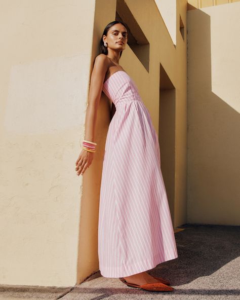 GIRL'S GIRL • Flaunt your femininity in S/W/F. Pink Pinstripe, Pointed Pumps, Perfect Summer Outfit, Pink Maxi, Darling Dress, Senior Pics, Play Dress, Fit Check, Playing Dress Up