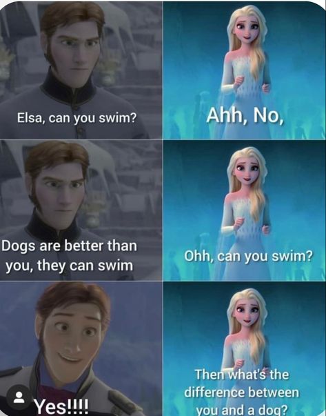 Make Disney Characters, Funny Disney Jokes Frozen, Laurmau Mcd, Frozen Memes Funny, Funny Disney Jokes Humor, Disney Comebacks, Disney Princess Jokes, Frozen Memes, Funny Disney Pictures