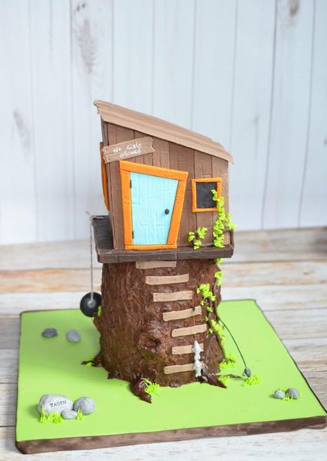 Sara Elizabeth - Custom Cakes & Sweets Treehouse Cake, House Birthday Cake, House Tree, House Cake, Magic Treehouse, Greenville South Carolina, Tree Cakes, Boy Birthday Cake, Cakes For Boys