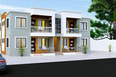 2 Story Apartment Building Design, Two Story Apartment Building, Small Apartment Complex Exterior, Multi Residential Apartments Plans, 6 Unit Apartment Building Plan, 2 Storey Apartment Design, Fourplex Apartments, 4 Unit Apartment Building Plans, 4 Unit Apartment Building