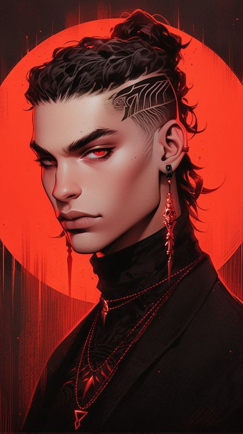 Male Vampire, Fantasy Demon, Cool Anime Guys, Guy Drawing, Character Design Male, Digital Art Girl, Book Inspiration, Art Challenge, Dnd Characters