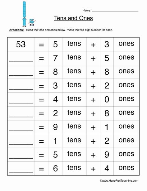 Ones Tens Hundreds Worksheet Elegant Practice Place Value Ten Thousands – Chessmuseum Template Library Teaching Place Values, Tens And Units, Cvc Words Kindergarten, Place Value Worksheets, Mathematics Worksheets, Have Fun Teaching, 2nd Grade Math Worksheets, 1st Grade Math Worksheets, Tens And Ones