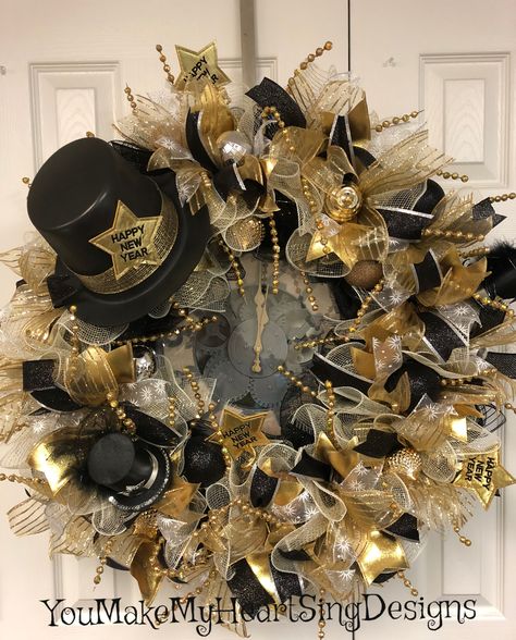 New Year’s Eve wreath, New Years DecoMesh Wreath, New Years clock wreath New Years Day Decorations, New Year Wreaths For Front Door, New Years Wreaths For Front Door, New Years Door Wreath, Nee Years Eve Decorations, New Year’s Eve Wreath, New Years Eve Wreath, New Year’s Decorations, New Years Wreath Diy