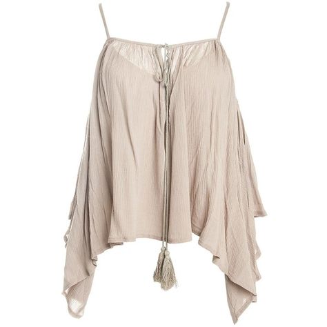 Sans Souci Cold shoulder trapeze top ($29) ❤ liked on Polyvore featuring tops, shirts, tank tops, taupe, pink top, trapeze top, open shoulder shirt, tie top and shoulder cut out shirt Tassel Shirt, Trapeze Top, Cold Shoulder Shirt, Bell Sleeve Shirt, Stil Boho, Rayon Shirt, Tie Dye Tank Top, Front Tie Shirt, Shoulder Tops