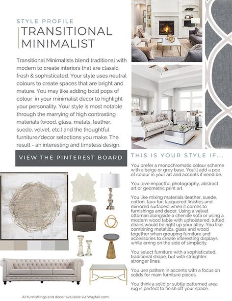 YOUR QUIZ RESULT IS...Transitional Minimalist! ��– Orangetree Interiors Minimalist Transitional Decor, Pisces Interior Design, Transitional Home Interiors, Orangetree Interiors, Modern Transitional Home, Interior Design Guidelines, Transitional Minimalist, Transitional Home Design, Transitional Interior Design