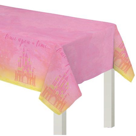 Disney Castle Party, Disney Princess Party Supplies, Pink Princess Party, Disney Princess Castle, Castle Party, Plastic Table Cover, Royal Party, Pink Castle, Paper Table