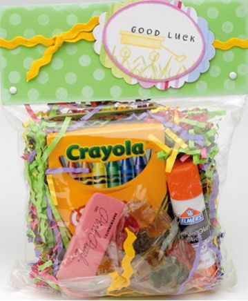 back to school gift bag, Crafts-n-Things Magazine Back To School Pop Bys Real Estate, Prospecting Ideas, Open House Gifts, Client Appreciation Party, Pop Bys Real Estate, Real Estate Client Gifts, Realtor Ideas, Marketing Gifts, School Marketing