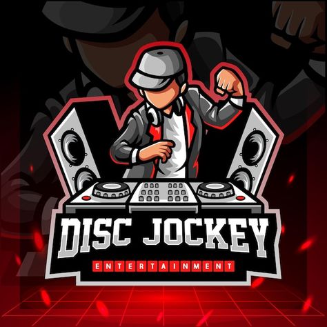 Jockey Logo, Esport Logo Design, Dj Logo, Logo Character, Disc Jockey, Mascot Logo, Design Vector, Vector Photo, Image Collection