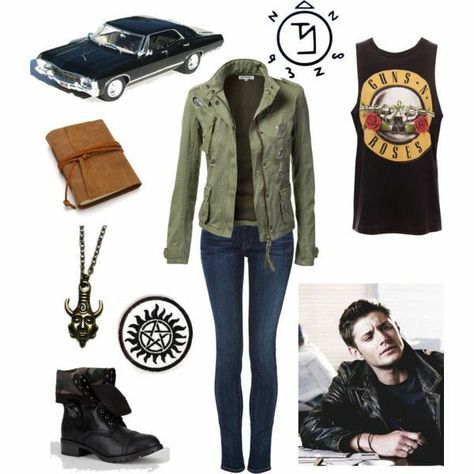 Supernatural Inspired Outfits, Supernatural Fashion, Soda Boots, Supernatural Outfits, Supernatural Cosplay, Rose Tank Top, Character Inspired Outfits, Fandom Fashion, Fandom Outfits