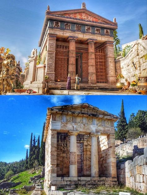 Delphi Greece, Architecture Antique, Classical Greece, Greek Architecture, Ancient Greek Art, Rome Antique, Ancient Greek Architecture, Classical Antiquity, Roman Architecture