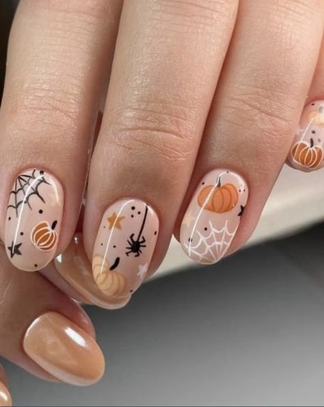 Black Halloween Nails, Holloween Nails, Halloween Acrylic Nails, Cute Halloween Nails, Pumpkin Nails, October Nails, Her Nails, Thanksgiving Nails, Halloween Nail Designs