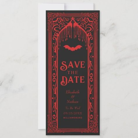 Vampire Invitations & Invitation Templates | Zazzle Vampire Wedding Theme, Halloween Save The Date, Halloween Wedding Reception, Vampire Ball, Gothic Wedding Theme, Vampire Wedding, Zazzle Wedding Invitations, Vampire Party, Dark Wedding Theme