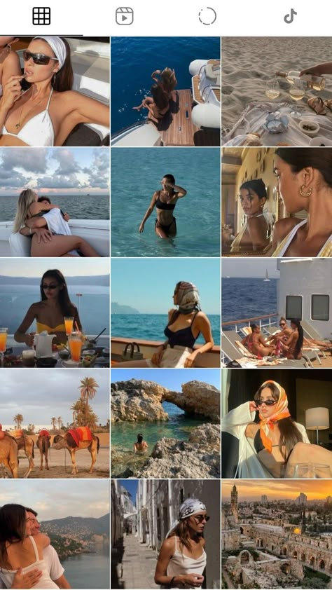 European Instagram Feed, Instagram Grid Layout, Summer Feed Instagram, Instagram Feed Goals, French Riviera Style, Summer Feed, Best Instagram Feeds, Instagram Feed Planner, Instagram Plan