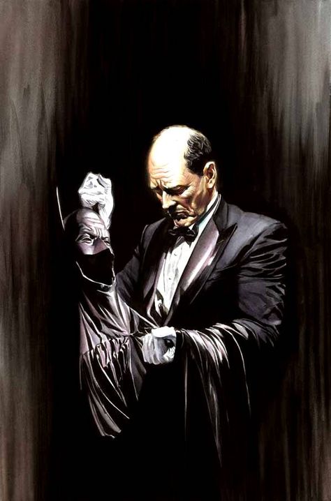 Alfred Pennyworth (New Earth)--heretofore unrepesented on this board. Art Dc Comics, Univers Dc, Alex Ross, Arte Dc Comics, Im Batman, Batman Universe, Damian Wayne, Batman Family, Batman Art