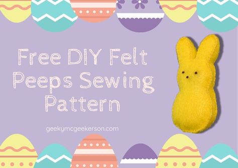 Free Peeps Felt Pattern and More Amazing Peeps Patterns Do you enjoy making felt crafts? They are fun and often easy to make. And for most patterns, you do not even need a sewing machine. Since Easter is almost here, I decided to create a free Peeps felt sewing pattern to share with all of you. You can use this Peeps felt pattern to make felt toys or felt ornaments. And they would make great Easter basket stuffers. Are you looking for free felt patterns? Felt Peeps Free Pattern, Peeps Sewing Pattern, Free Felt Patterns Printables, Felt Patterns Free, Sewing Pattern Pieces, Peeps Candy, Making Felt, Felt Sewing, Easter Basket Stuffers