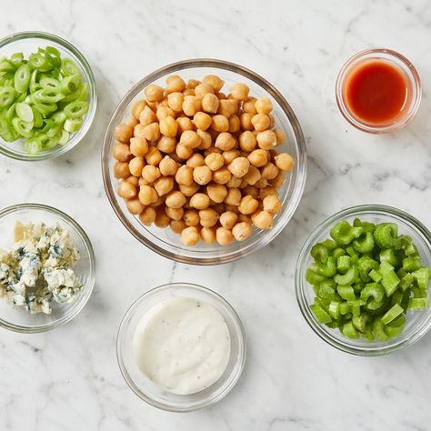 Buffalo Chickpea Salad Buffalo Chickpea Salad, Salad Celery, Chickpea Recipes Healthy, Beans Recipe Healthy, Buffalo Chickpea, Easy Breakfast Brunch, Healthy Beans, Eating Well Recipes, Fertility Foods