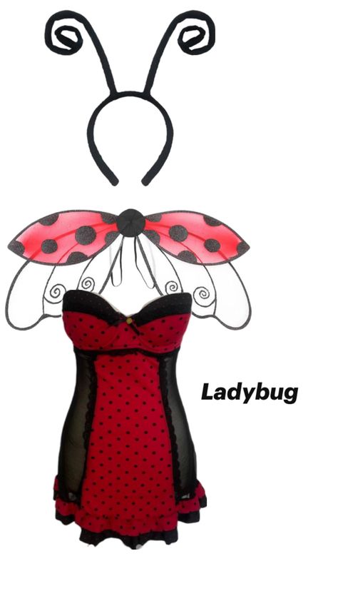 Ladybug Costume Aesthetic, Ladybug Inspired Outfit, Bugs Halloween Costume, Easy Hot Halloween Costumes, Costumes With Dogs, Single Halloween Costumes Women, Flower Costume Halloween, Flower Halloween Costume, Hallo Costumes