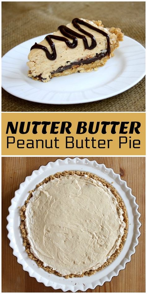 Pb Pie Recipe, Pb Pie, Grapefruit Curd, Peanut Butter Pie Recipe, Butter Pie Recipe, Chocolate Peanut Butter Pie, Nutter Butter Cookies, Nutter Butter, Cream Pie Recipes