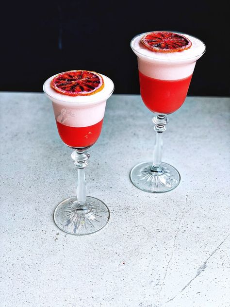 Ginger Syrup, Cocktail Glass, Orange Slices, Blood Orange, Liqueur, Lime Juice, Orange, Tableware