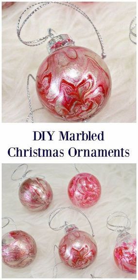 Marbled Christmas Ornaments, Clear Christmas Ornaments, 12 December, Christmas Ornament Crafts, Noel Christmas, Ornament Crafts, Xmas Ornaments, Homemade Christmas, Xmas Crafts