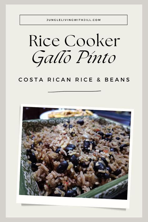 Try my version of the Costa Rican breakfast favorite, gallo pinto! Made in the rice cooker, this recipe is on regular rotation at our house! For a quick, filling, vegetarian meal, give this one a try! #costarica #gallopinto #riceandbeansrecipe #veganrecipes #ricecookerrecipes Gallo Pinto Recipe, Costa Rican Rice, Costa Rican Breakfast, Rice And Beans Recipe, Gallo Pinto, Recipe Rice, Cooking Rice, Ripe Plantain, Rice Cooker Recipes