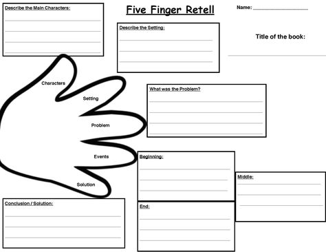 Five Finger Retell, Home Reading, Homeschool Crafts, Reading Comprehension Strategies, English Worksheets For Kids, Reading At Home, Comprehension Strategies, Graphic Organizer, Reading Program