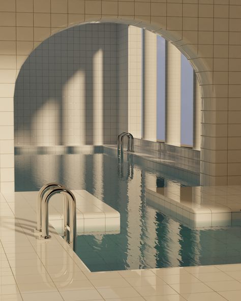 Liminal Space Water, Pool Dreamcore, Poolrooms Liminal Spaces, Backrooms And Liminal Spaces, 3d Pool, Dreamscape Architecture, Dreamcore Aesthetic, Liminal Space, Pool Rooms